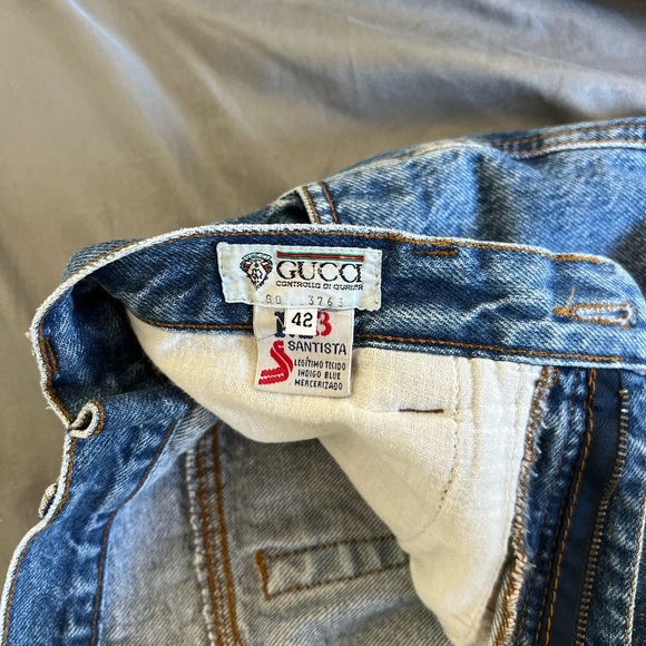 GUCCI Vintage 80’s GG Interlocking Denim Jeans Rare Logo Sz 29/30 - Picture 7 of 13